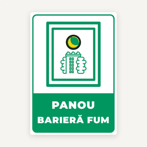 Semn de panou bariera fum