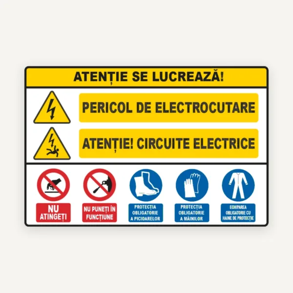 Semn de santier atentie se lucreaza