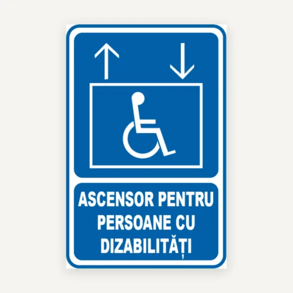 Semn pentru ascensor de persoane cu dizabilitati