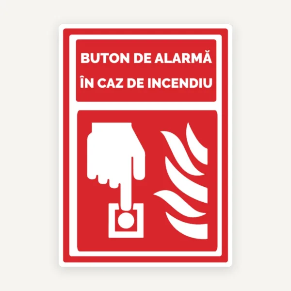 Semn pentru buton de alarma in caz de incendiu