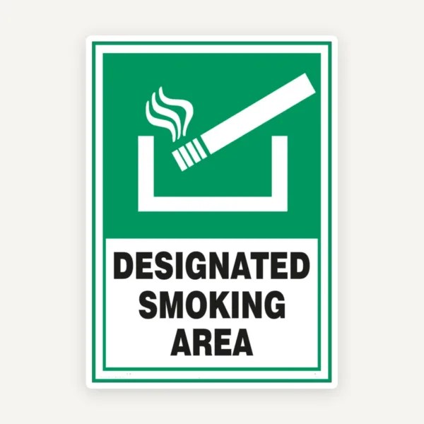 Sign designated smoking area