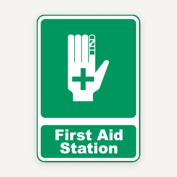 Sign first aid station