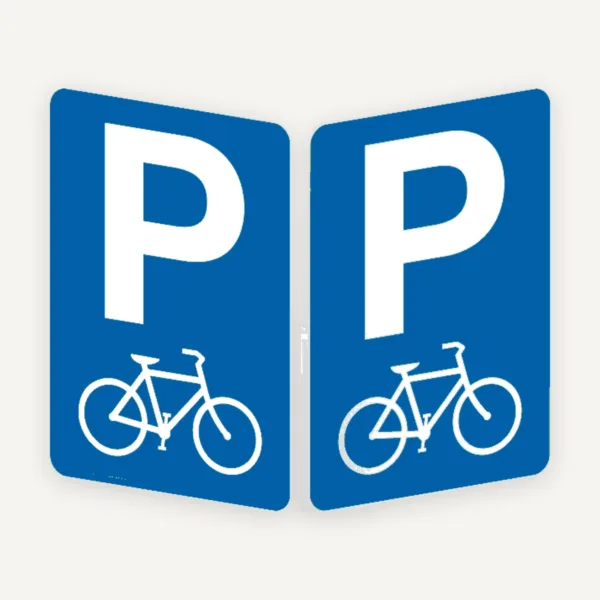 Placuta cu doua poze parcare bicicleta