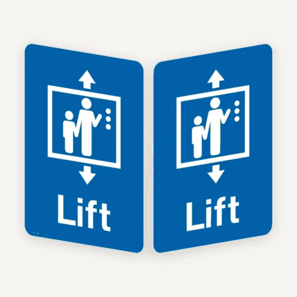 Semn cu doua imagini pentru lift