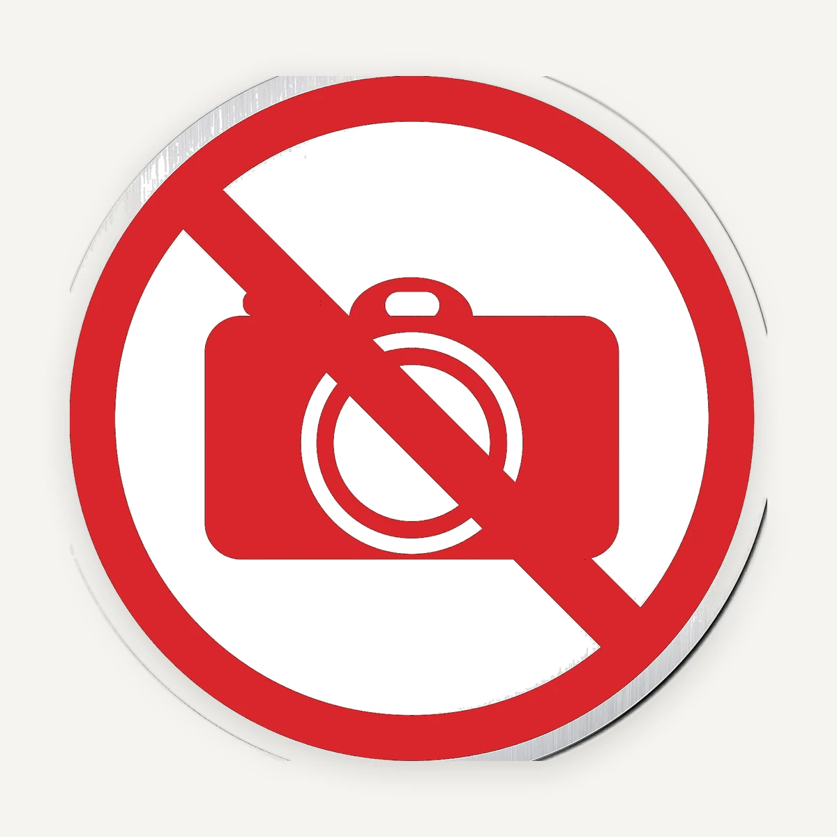 Semn din aluminiu interzis fotografiatul