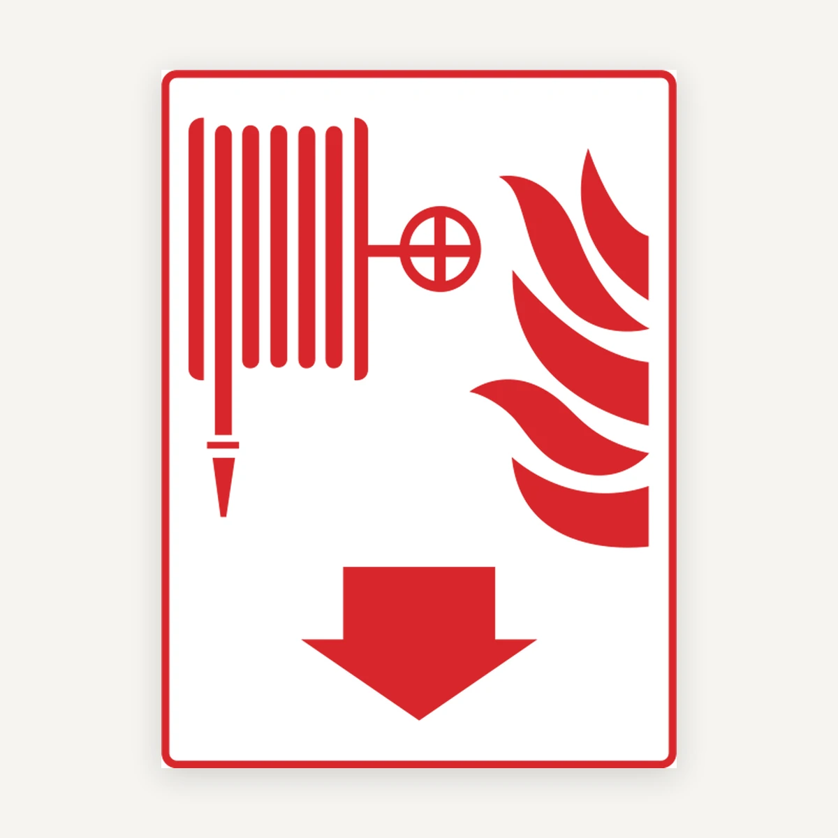Semn cu 2 fete pentru furtun de incendiu