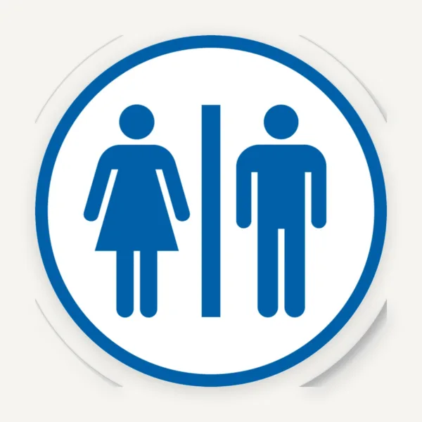 Etichetă Toaletă Comună Bărbați & Femei - Semn WC Clar pentru Birouri și Spații Publice