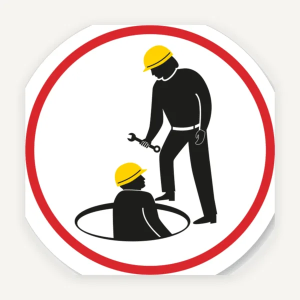 Etichetă Profesională pentru Lucrări de Canalizare și Șantier - Semnalizare Certificată