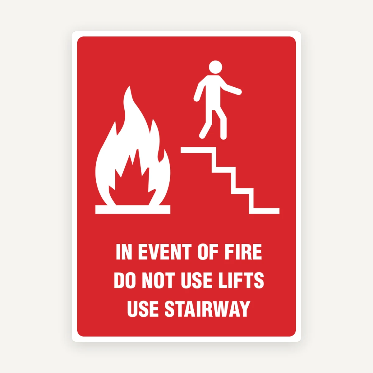 Indicator evacuare incendiu „Nu folosiți liftul - Folosiți scările” | Semn securitate anti-incendiu