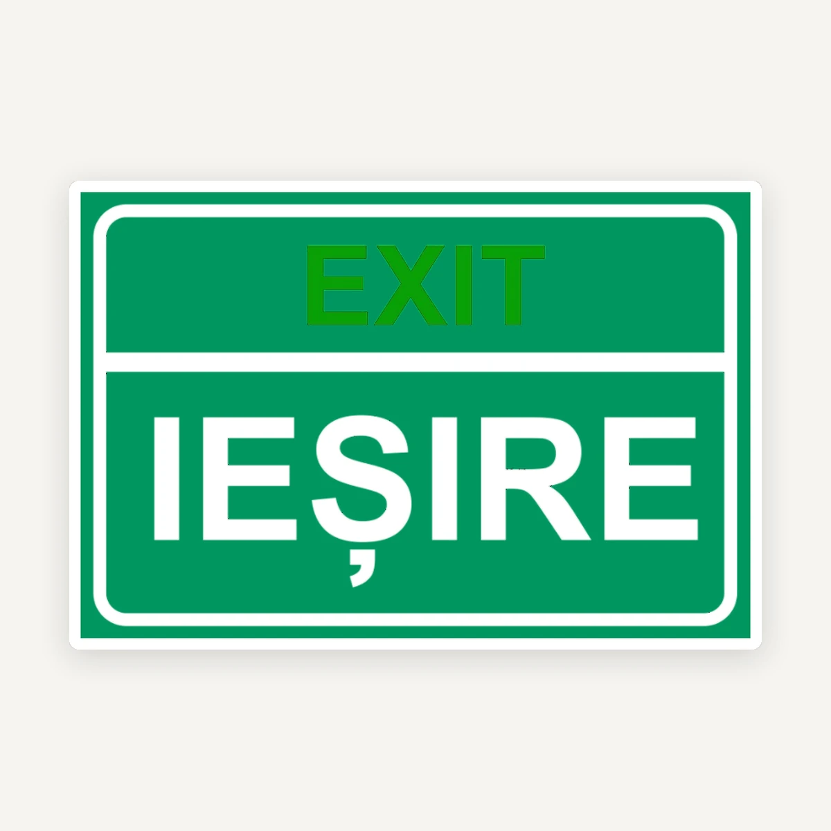 Indicator EXIT ieșire de urgență - Semn pentru uși de evacuare conform normelor