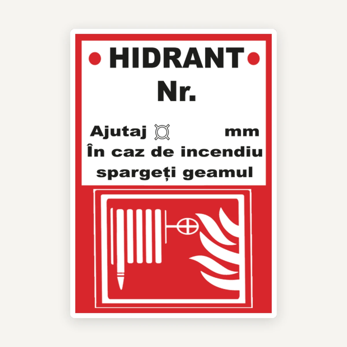 Indicator Marcaj Hidrant cu Număr Personalizat - Plăcuță Identificare Hidrant
