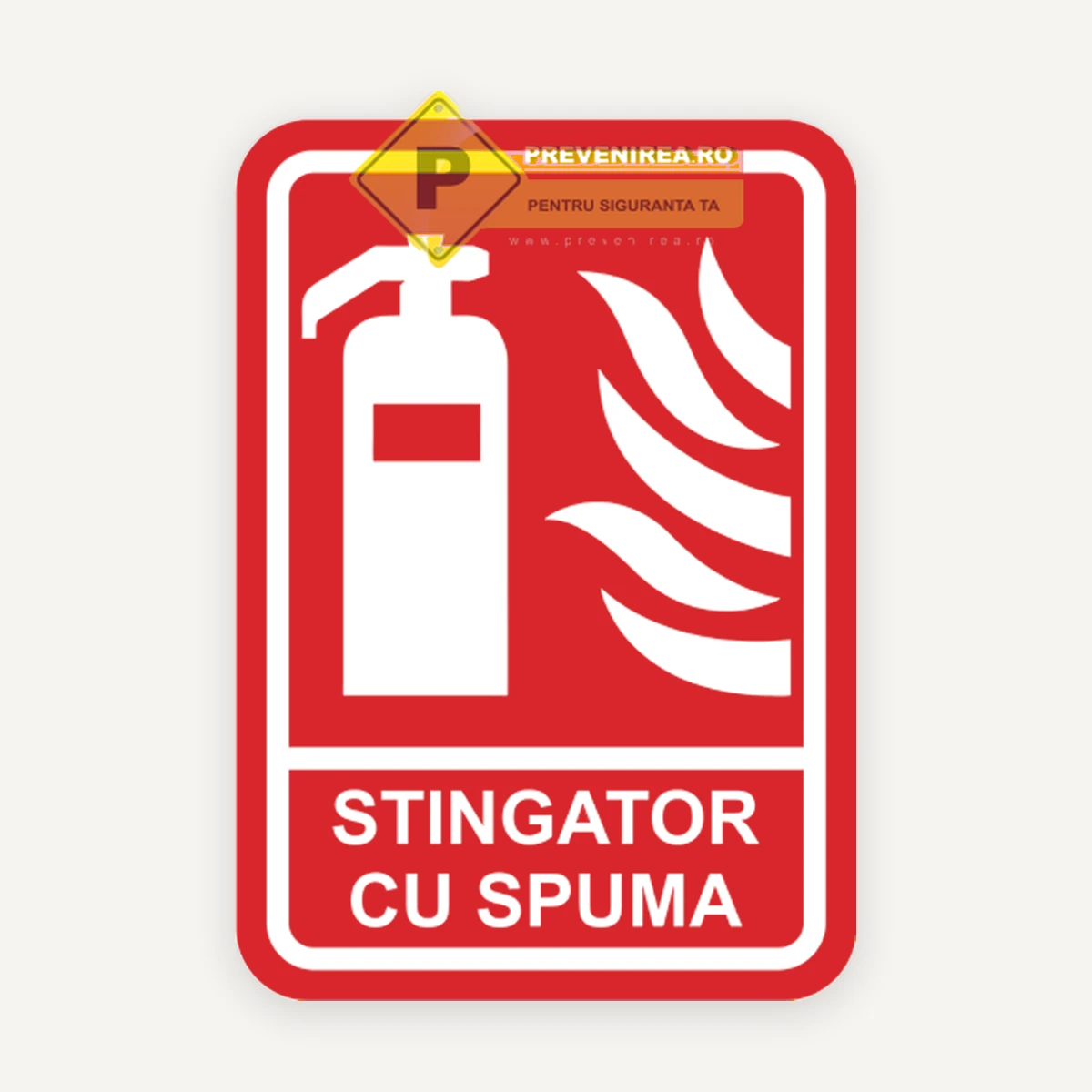 Semn stingator cu spuma