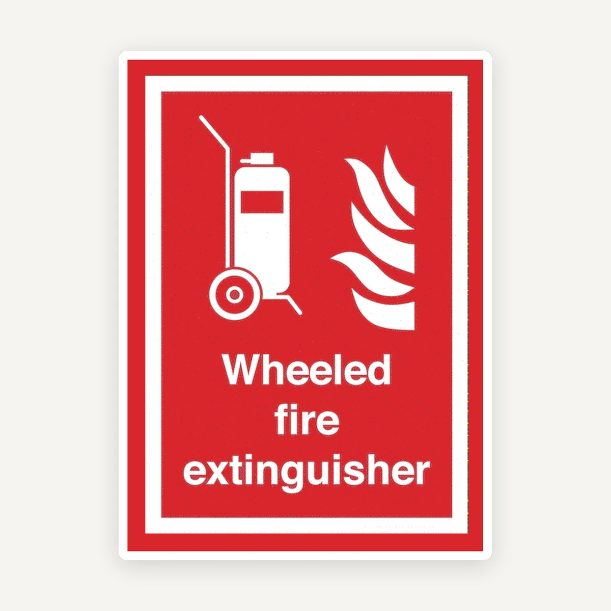 Wheeled fire extinguisher sign