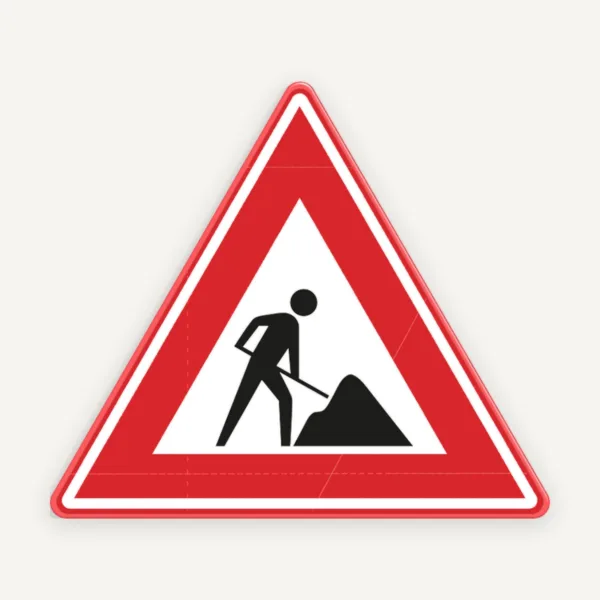 Indicator din Aluminiu pentru Semnalizare Lucrări - Siguranță și Vizibilitate Rutieră