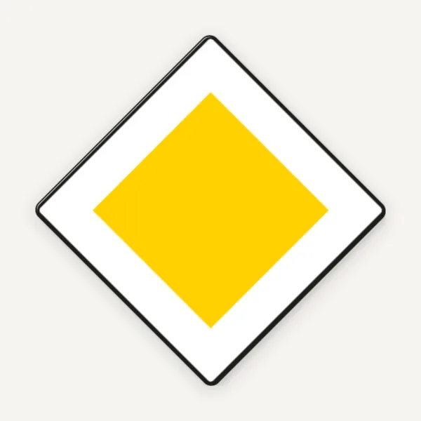 Indicator Rutier Drum Prioritar din Aluminiu - Semn Circulație Omologat, Rezistent
