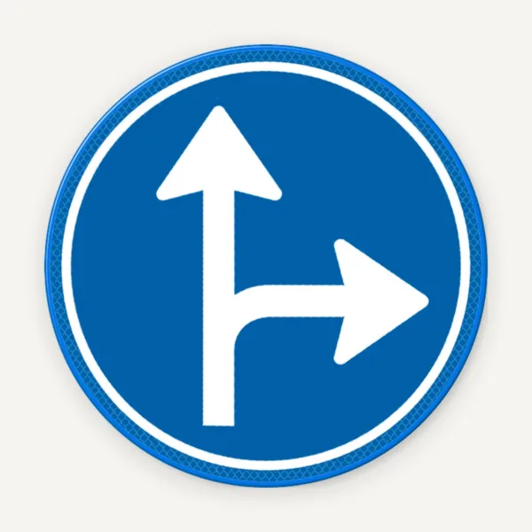 Indicator Aluminiu - „Conduceți Drept Înainte sau Virați la Dreapta”
