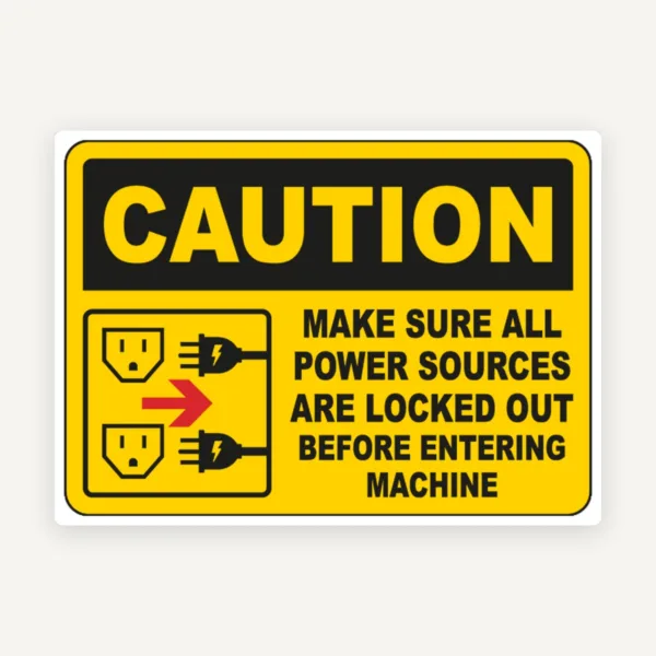 Indicator de Securitate Atenție - Sursele de Alimentare Blocate pentru Utilaje Industriale