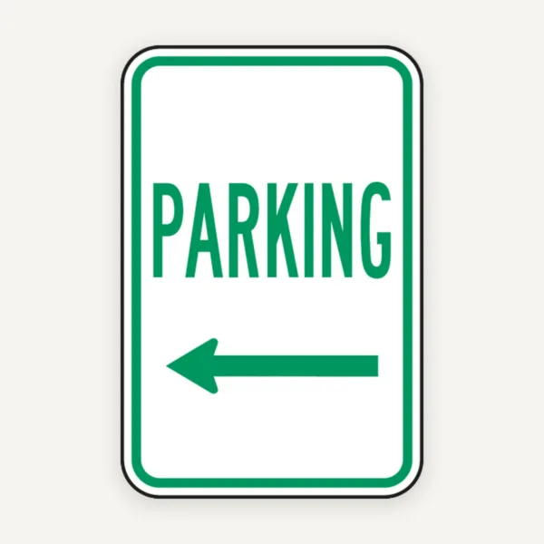 Parking Left Arrow Sign