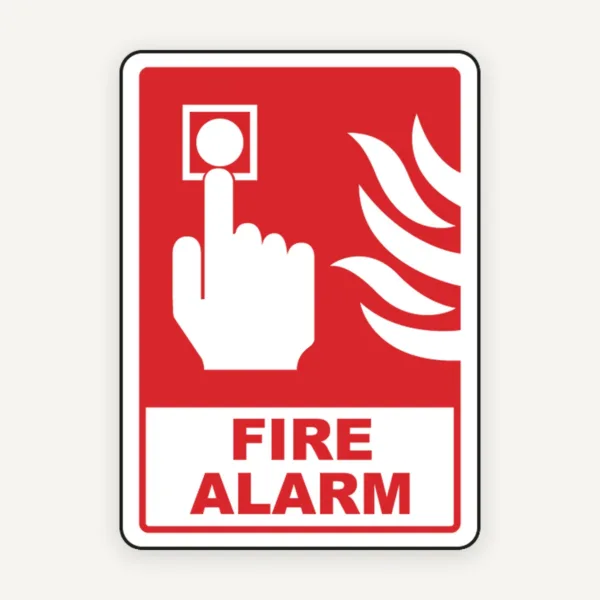 Press For Fire Alarm Sign