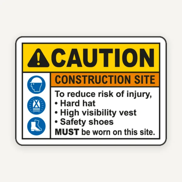 To Reduce Risk of Injury PPE Sign