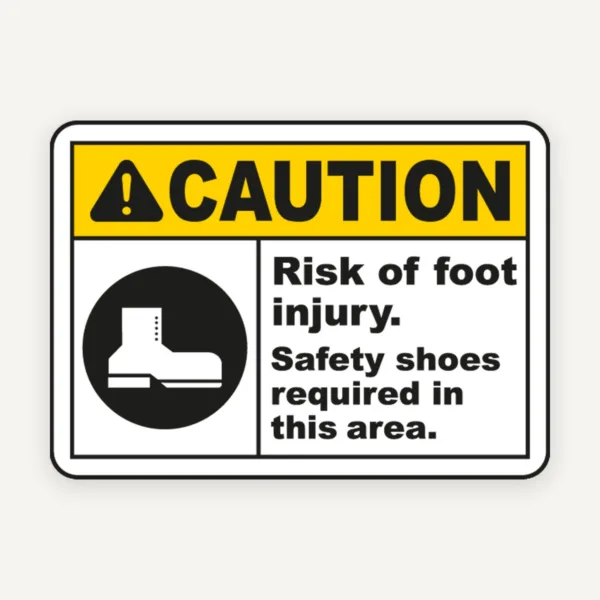 Warning Safety Shoes Required Sign