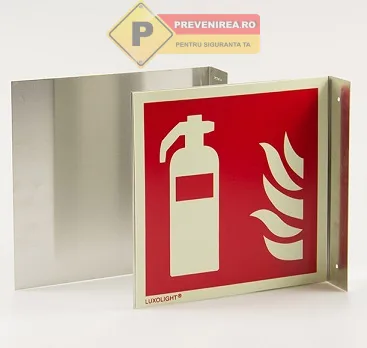Indicator dublu cu două fețe pentru buton de alarmare incendiu, cu prindere laterală