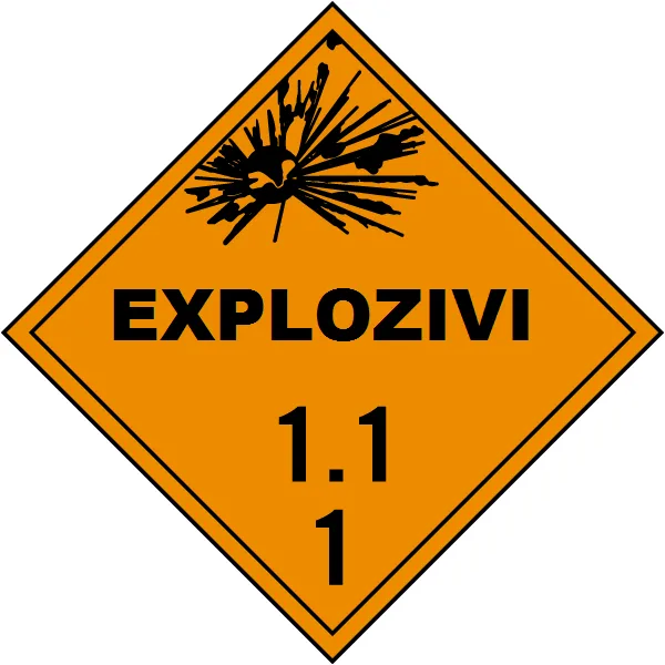 Plăcuță ADR Clasa 1.1 Explozivi – ARR