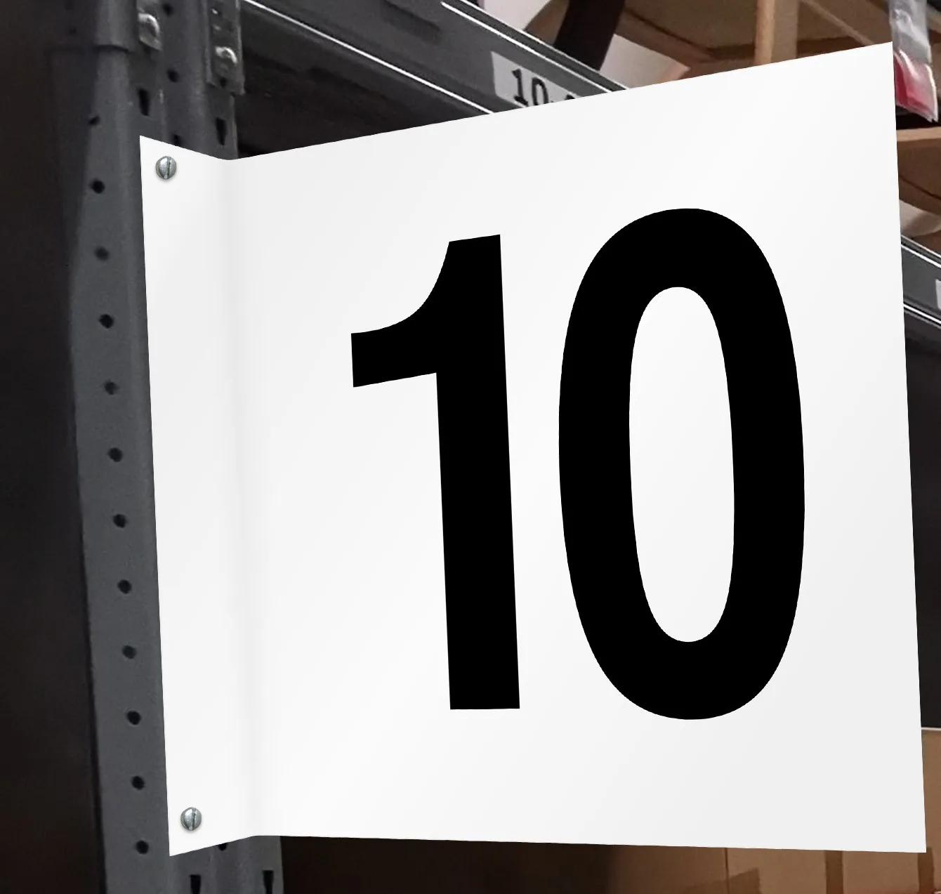 Semn de culoar proiectat numărul 10 fata verso