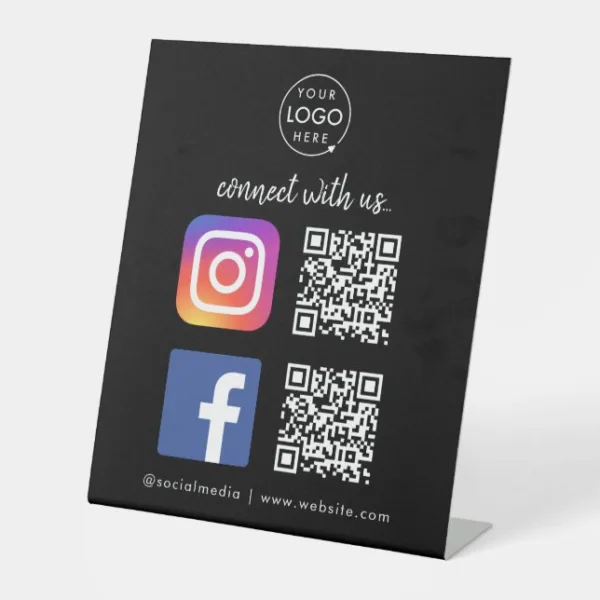 Plăcuță de Facebook și internet cu cod QR