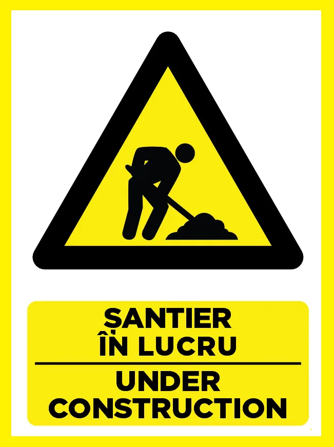 Placuta pentru santier in lucru under construction