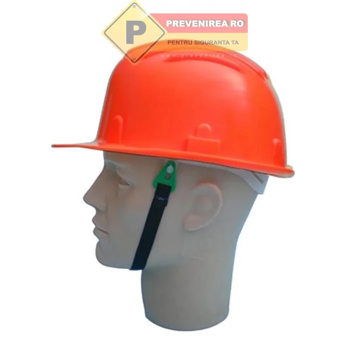 Cască portocalie pentru echipe de muncitori - Logo și text personalizabil