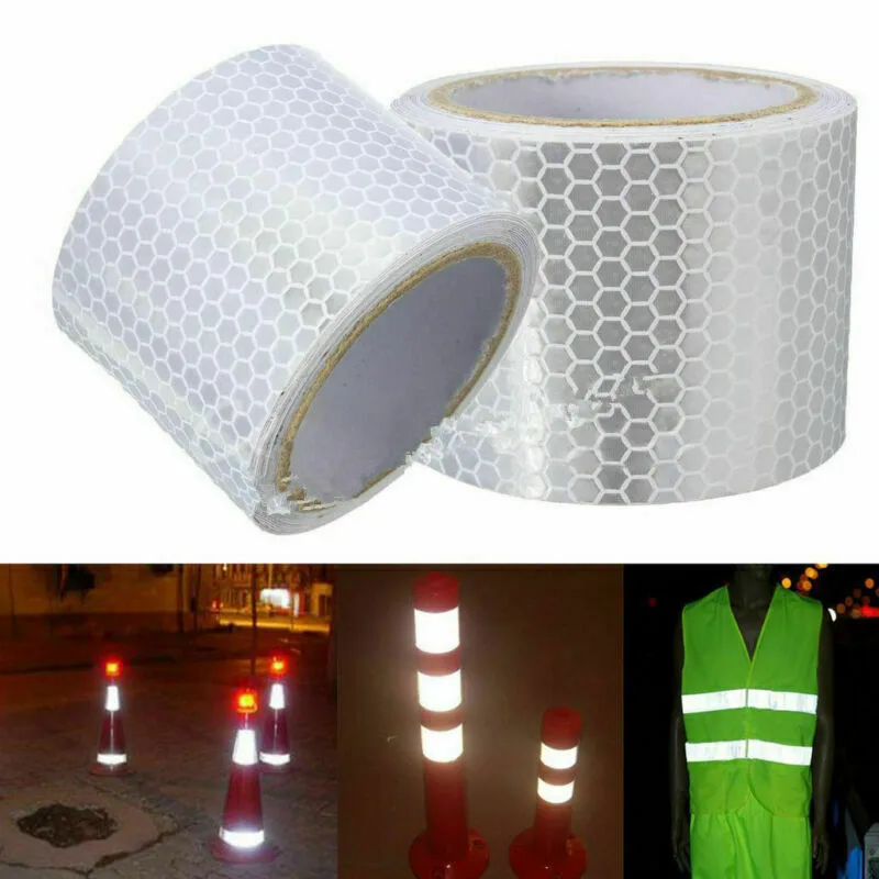 Banda Reflectorizantă Albă Fagure - Ideală pentru Drumuri, Semnalizare și Lucrări