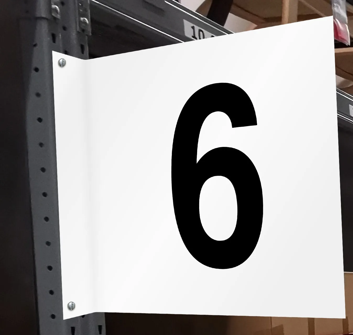 Semn de culoar proiectat numărul 6 fata verso