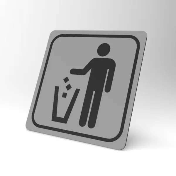 Placuta gri cu negru pentru loc de gunoi