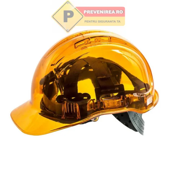 Cască de protecție portocalie ventilată - siguranță maximă și confort sporit