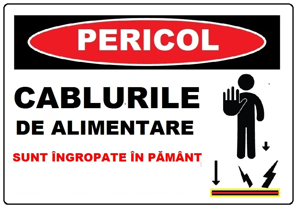 Placuta cablurile de alimentare sunt ingropate in pamant
