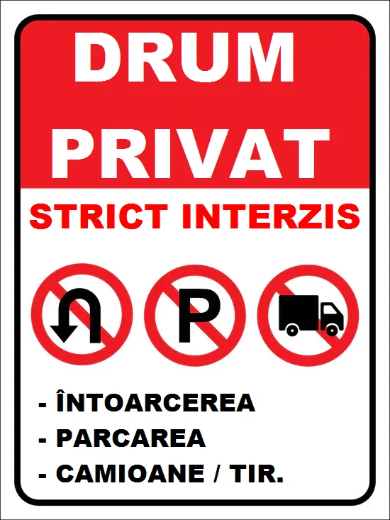 Placuta reflectorizanta pentru drum privat intoarcerea parcarea camioane tir