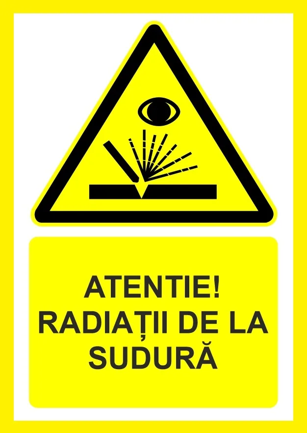 Placuta atentie radiatii de la sudura