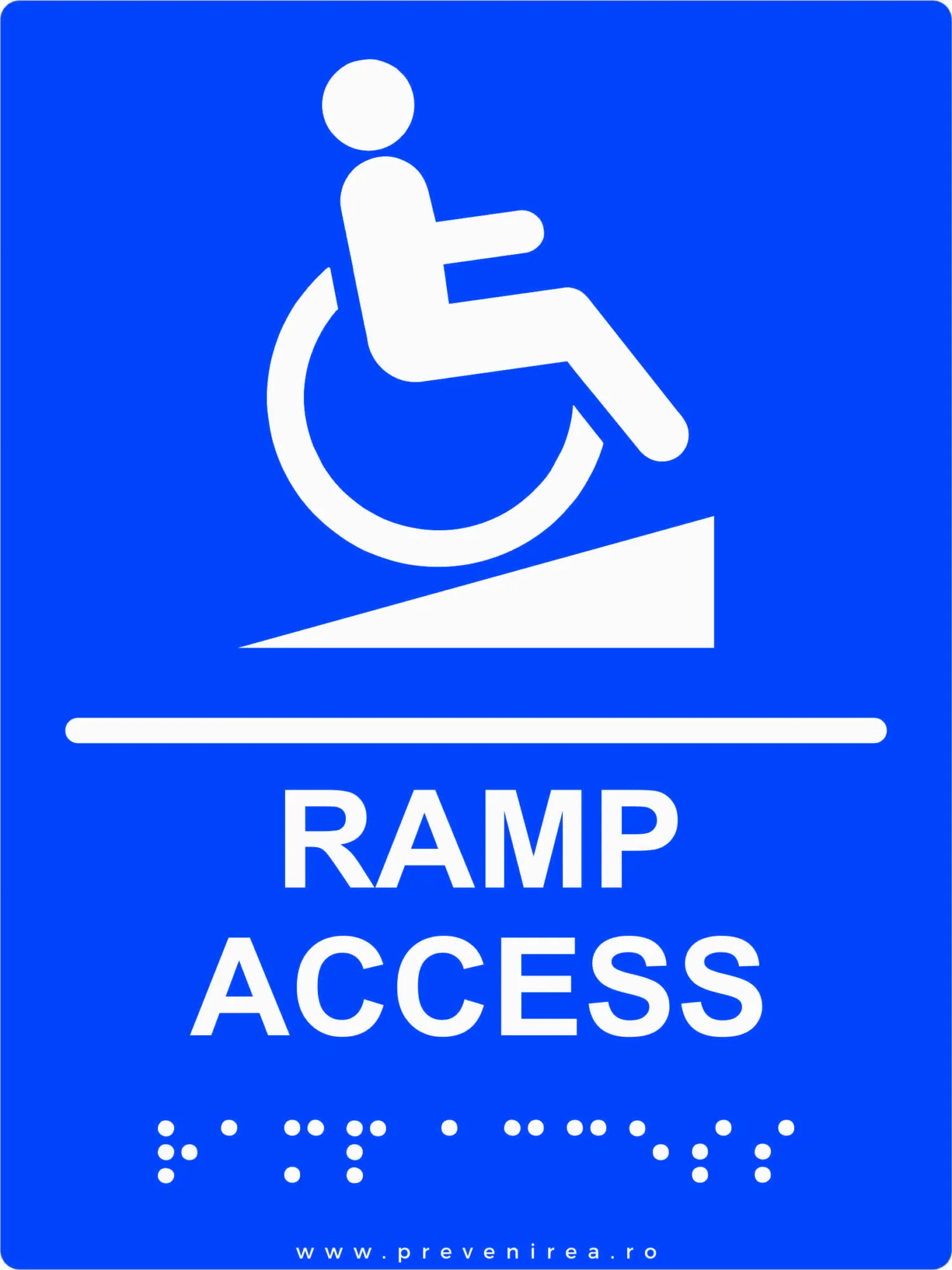 Plăcuțe Braille și rampe de acces