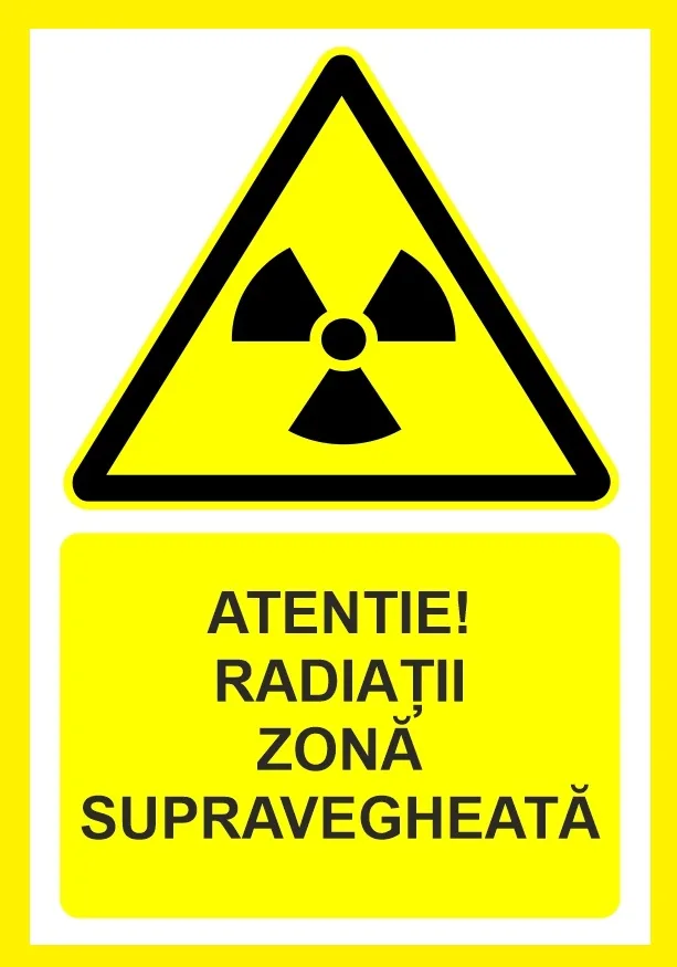 Panou atentie radiatii zona supravegheata