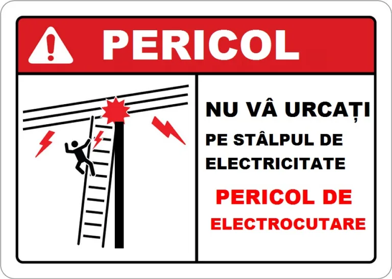 Placuta nu va urcati pe stalpul de electricitate