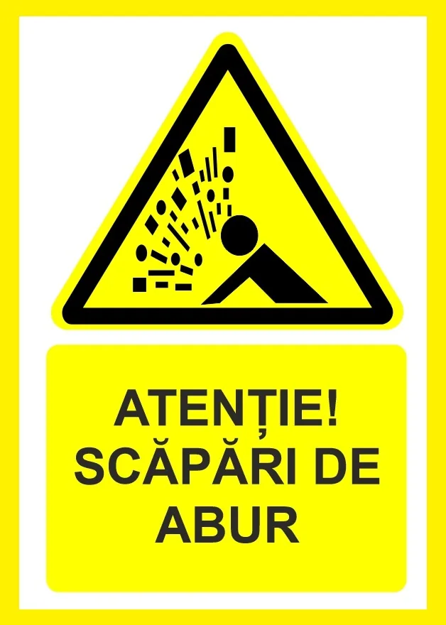 Placuta atentie scapari de abur