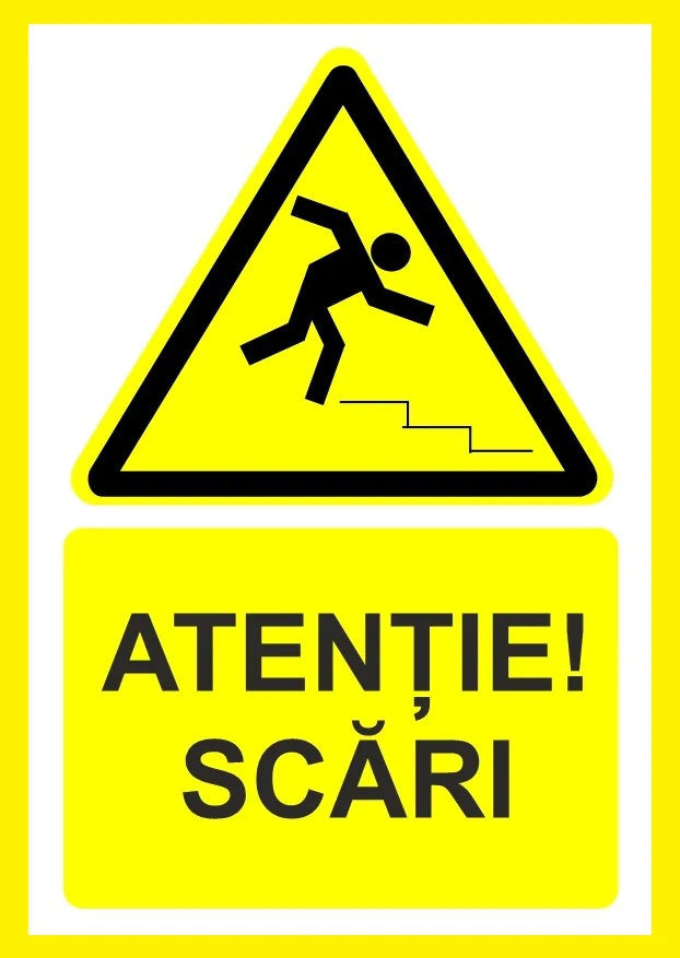 Placuta atentie scari