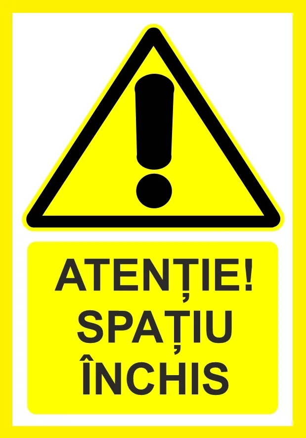 Placuta atentie spatiu inchis