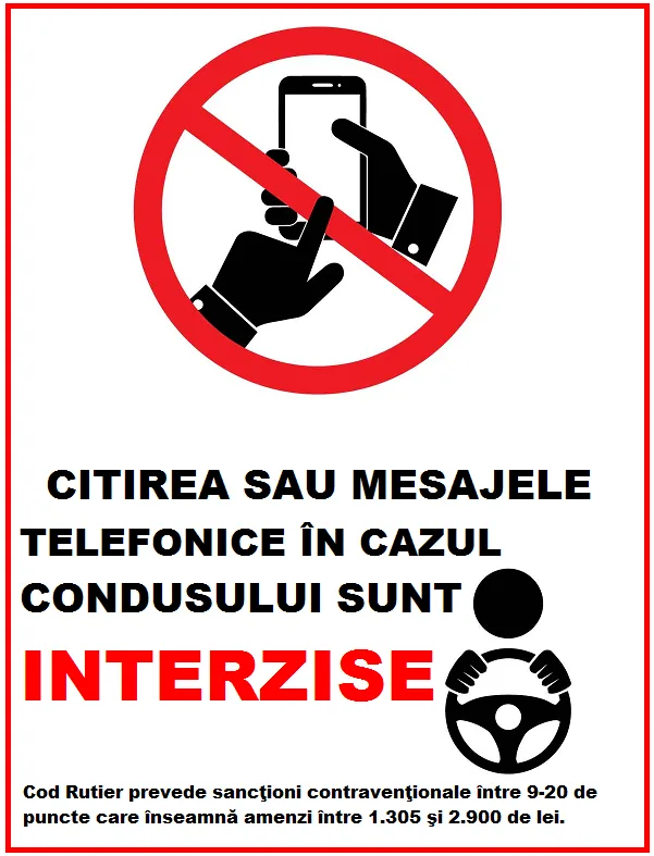Placuta citirea sau mesajele telefonice in cazul condusului sunt interzise