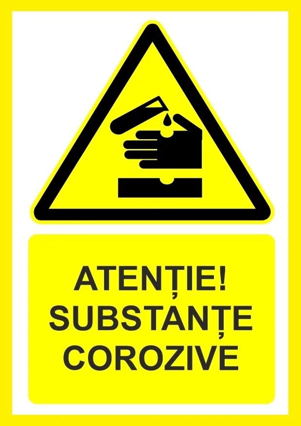 Placuta atentie substante corozive