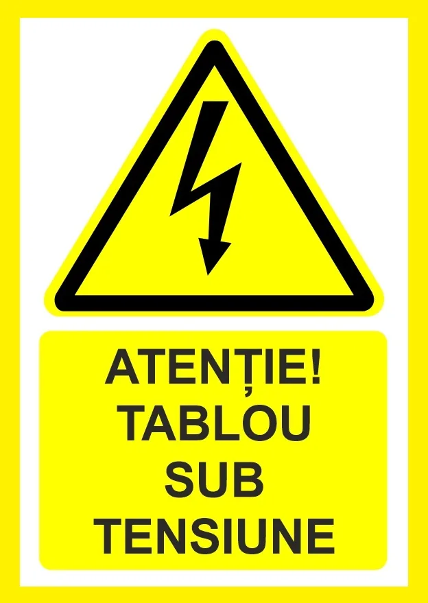 Placuta tablou sub tensiune