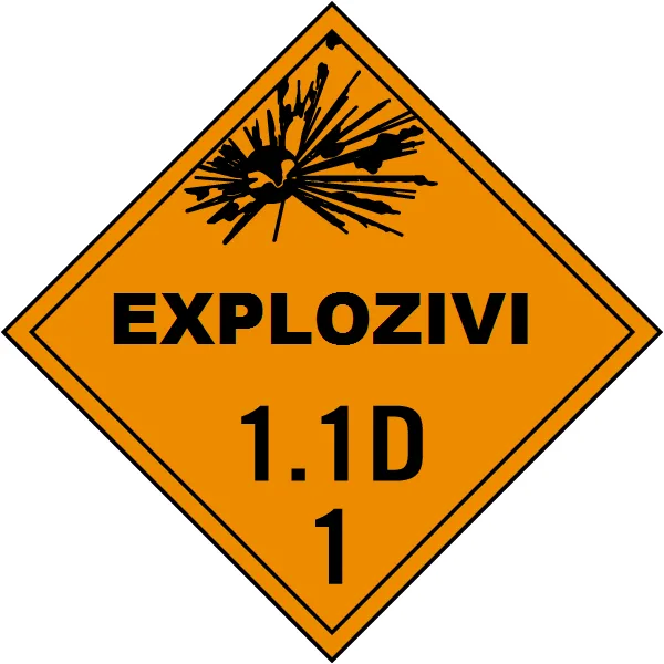 Plăcuța ADR 1.1 D Explozivi • Conformă ARR