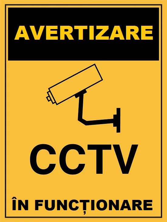 Placuta de avertizare CCTV in functiune