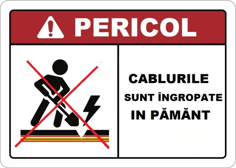 Placuta cablurile sunt ingropate in pamant